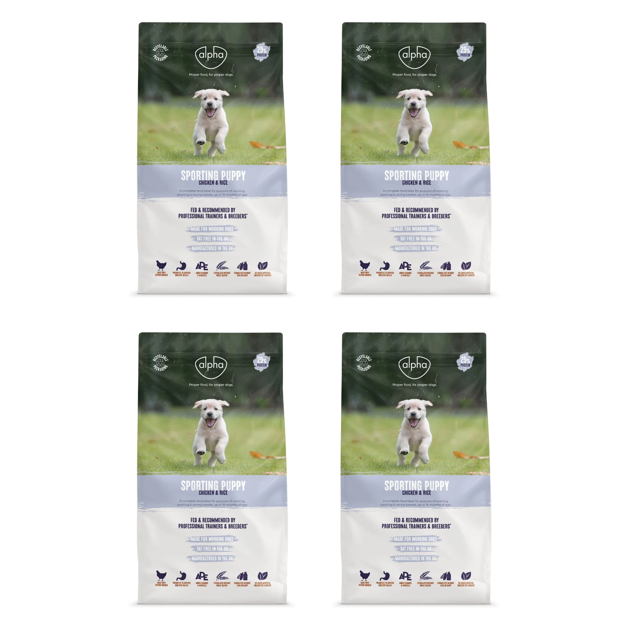 Alpha Puppy Sporting Chicken & Rice 4 x 3kg