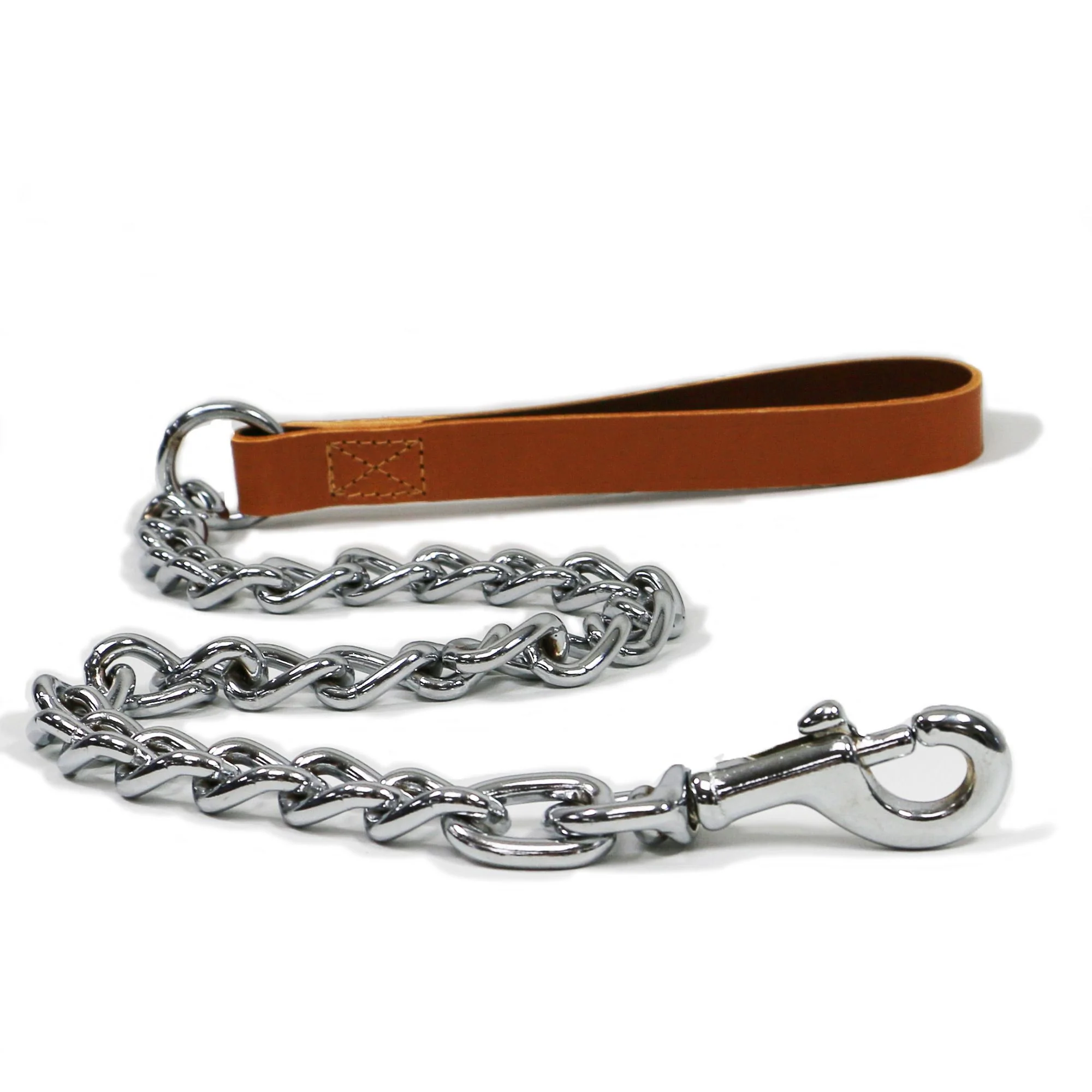 Ancol Classic Leather Extra Heavy Chain Lead Tan 80cm