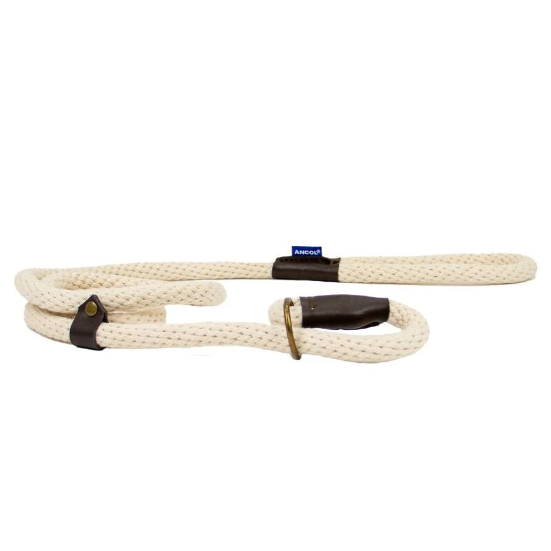 Ancol Heritage Collection Cotton Rope Slip Dog Lead Natural 15mm x 1.5m