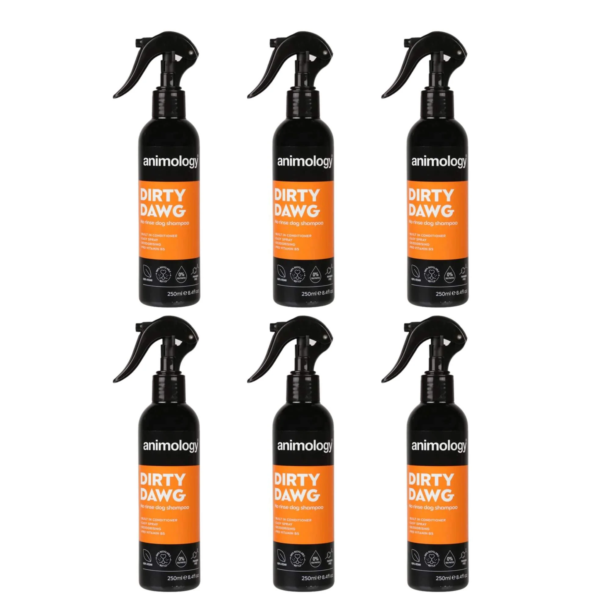 Animology Dirty Dawg No Rinse Dog Spray 6 x 250ml