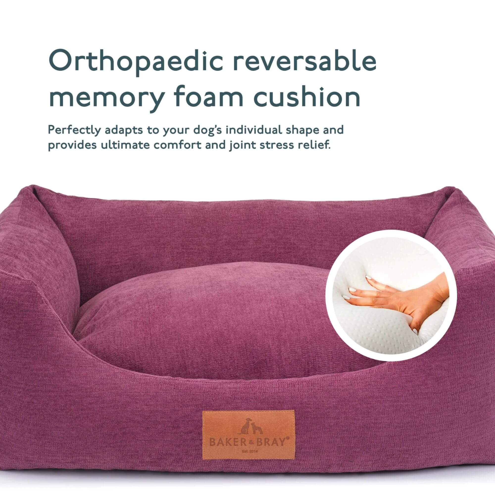 Baker & Bray Eco Luxe Orthopaedic Luxury Dog Bed - Rhubarb Red - Image 10