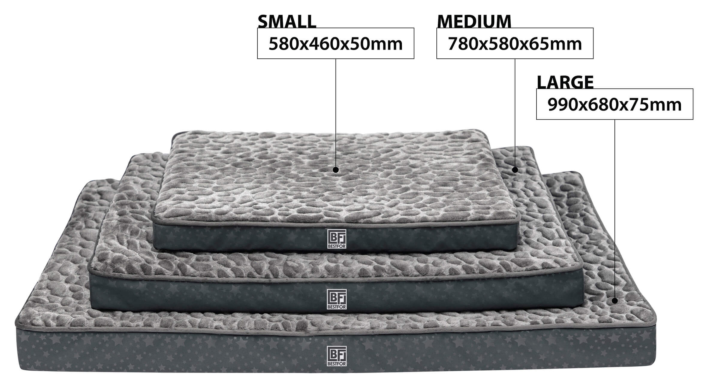 Bestfor Dog Bed with Charcoal Infused Eggcrate Memory Foam - Image 2