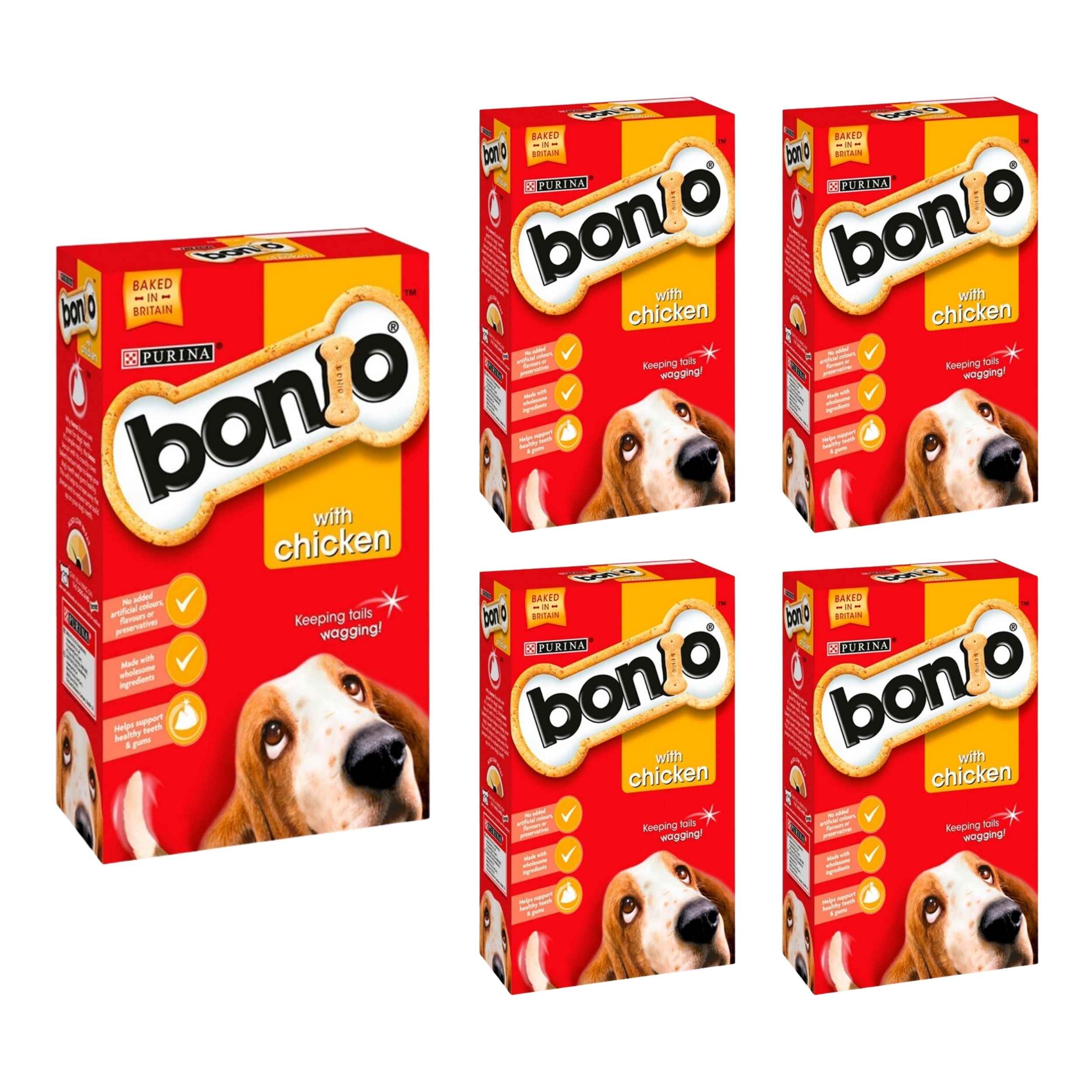 Bonio Chicken Dog Biscuits 650g x 5 Packs