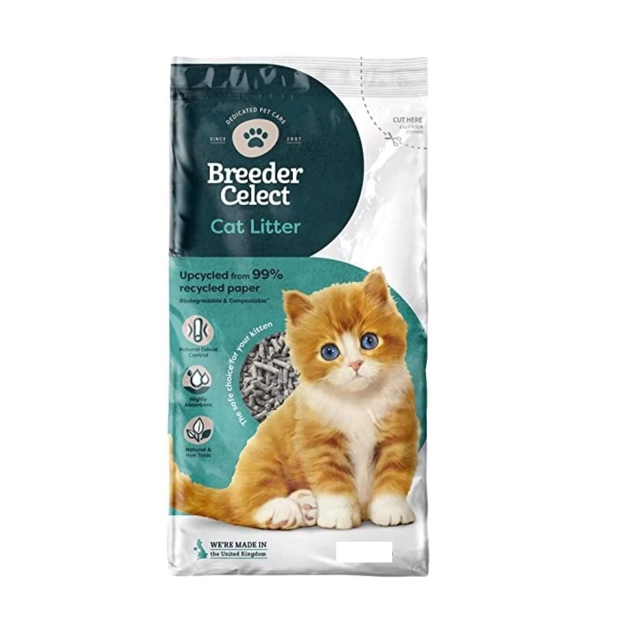 Breeder Celect Recycled Paper Pellet Cat Litter