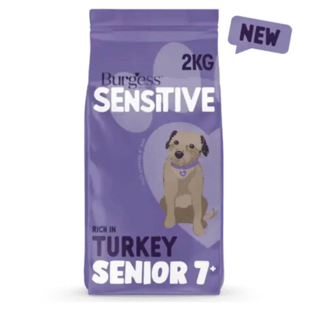 Burgess Sensitive Senior 7+ Dog Food with Turkey 12.5kg
