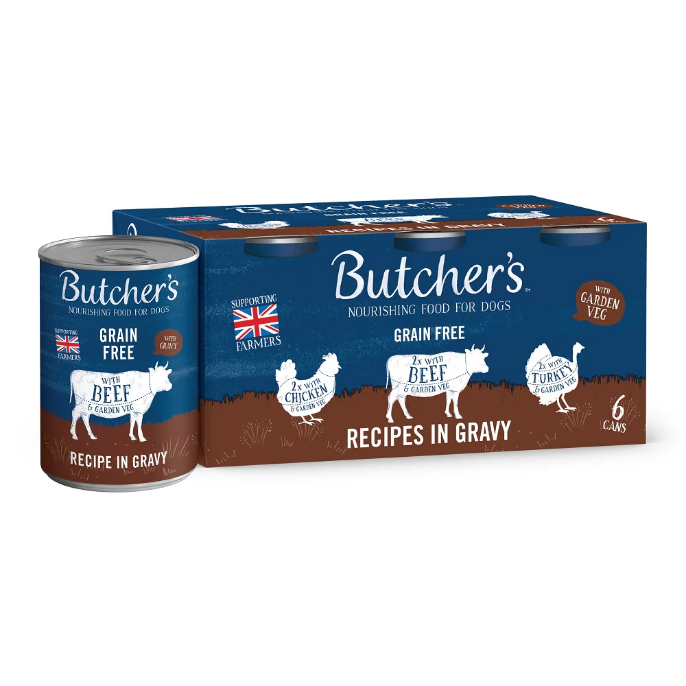 Butcher's Grain Free Recipes in Gravy Tins 24 x 400g