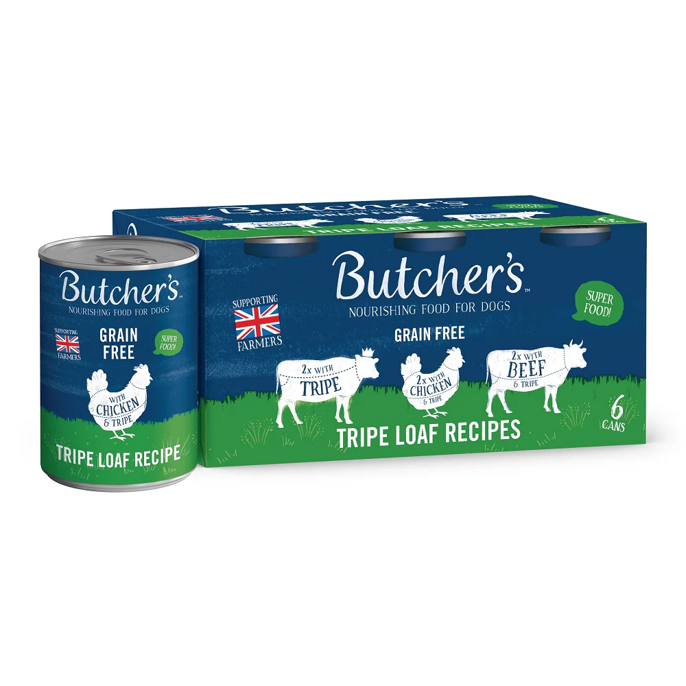 Butcher's Grain Free Tripe Loaf Recipes Tins 24 x 400g