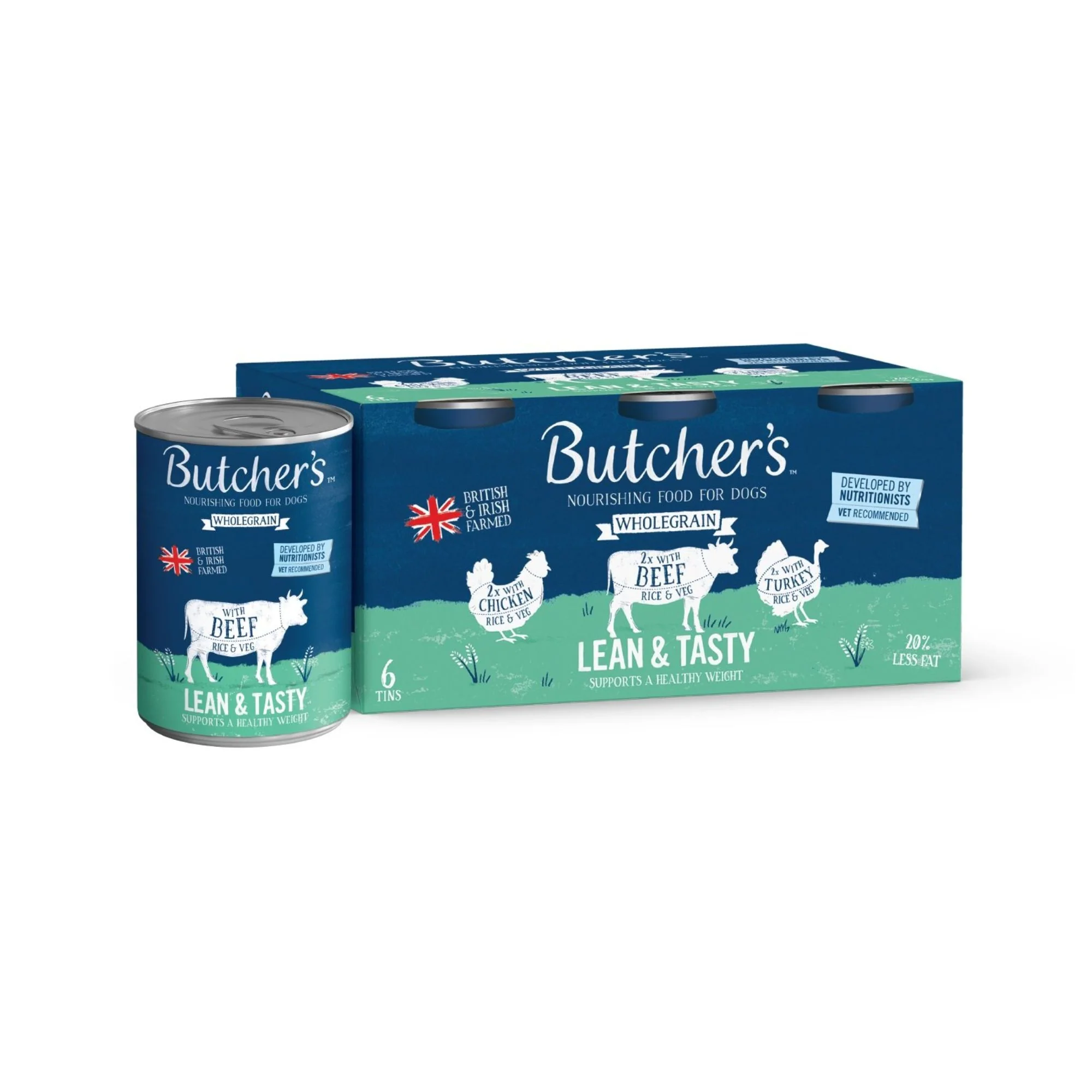 Butcher's Wholegrain Lean & Tasty Tins 24 x 390g