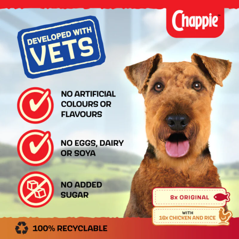 Chappie Tins Favourites Wet Dog Food 412g x 24 - Image 2