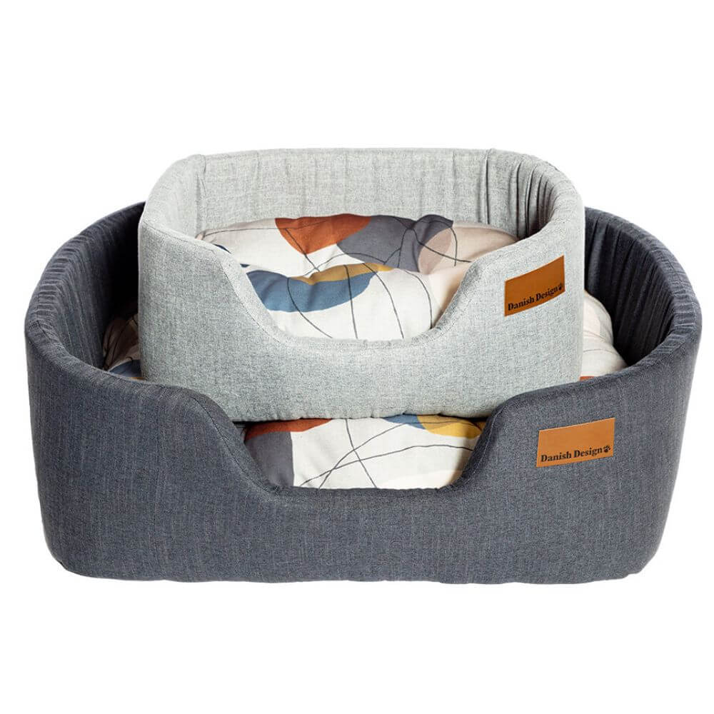 Danish Design Colour Block Silver Lux Slumber Dog Bed - Image 4