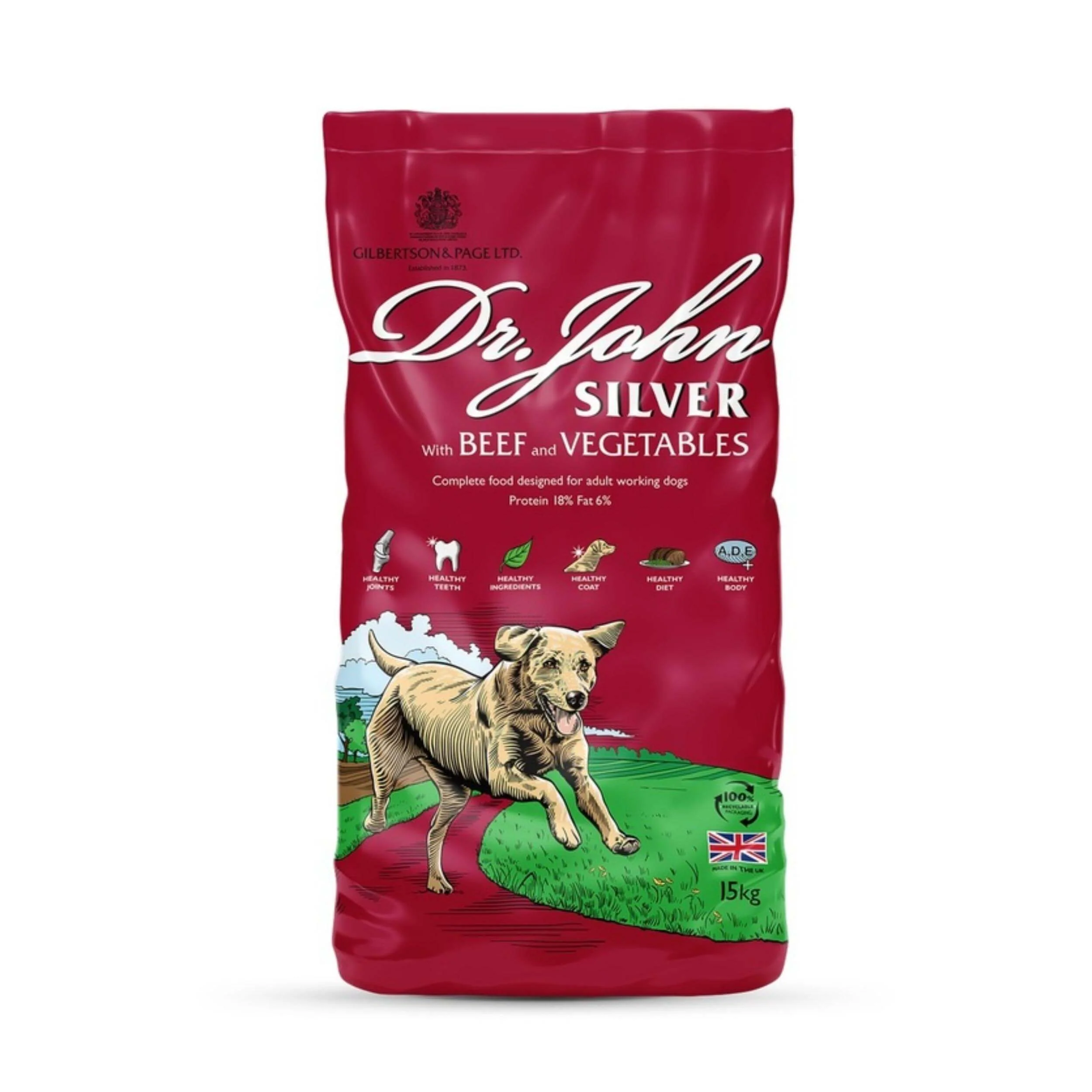 Dr John Silver Dry Dog Food with Beef - 15kg