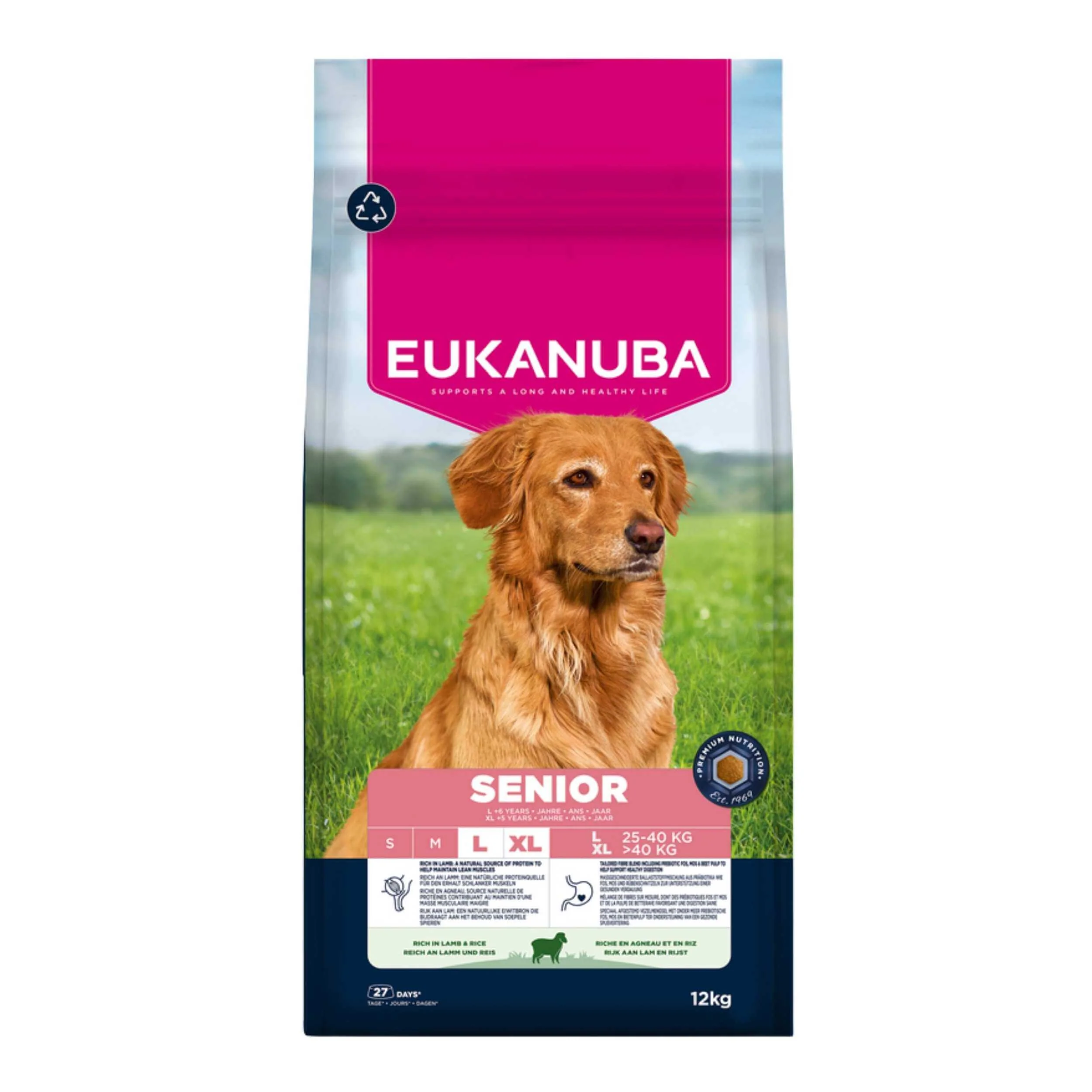 Eukanuba Senior Large Breed Dry Dog Food Lamb & Rice 12kg