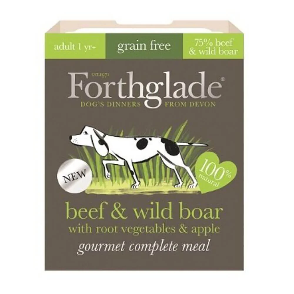 Forthglade Gourmet Grain Free Beef & Wild Boar Dog Food 7 x 395g