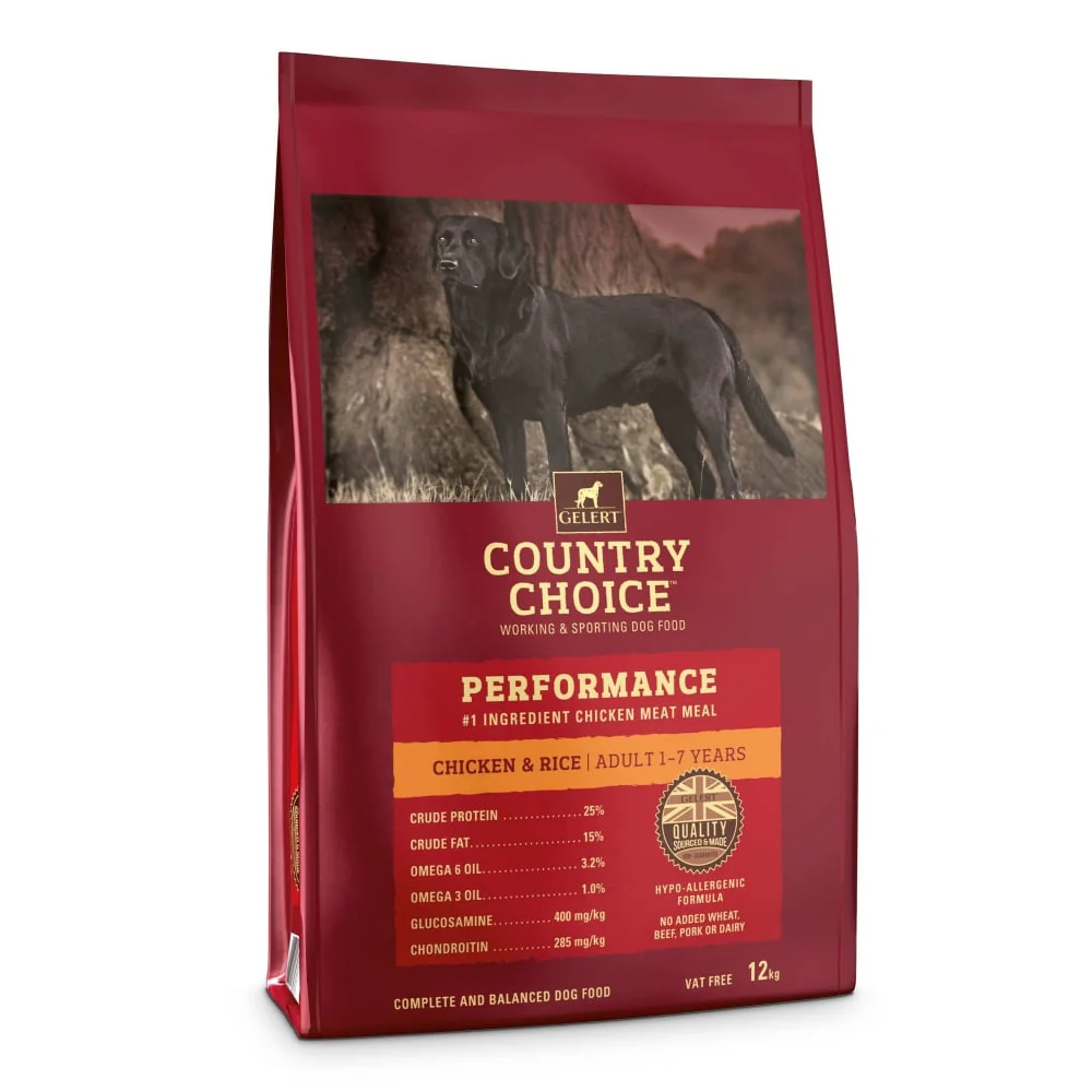 Gelert Country Choice Performance Dog Food with Chicken & Rice 12kg