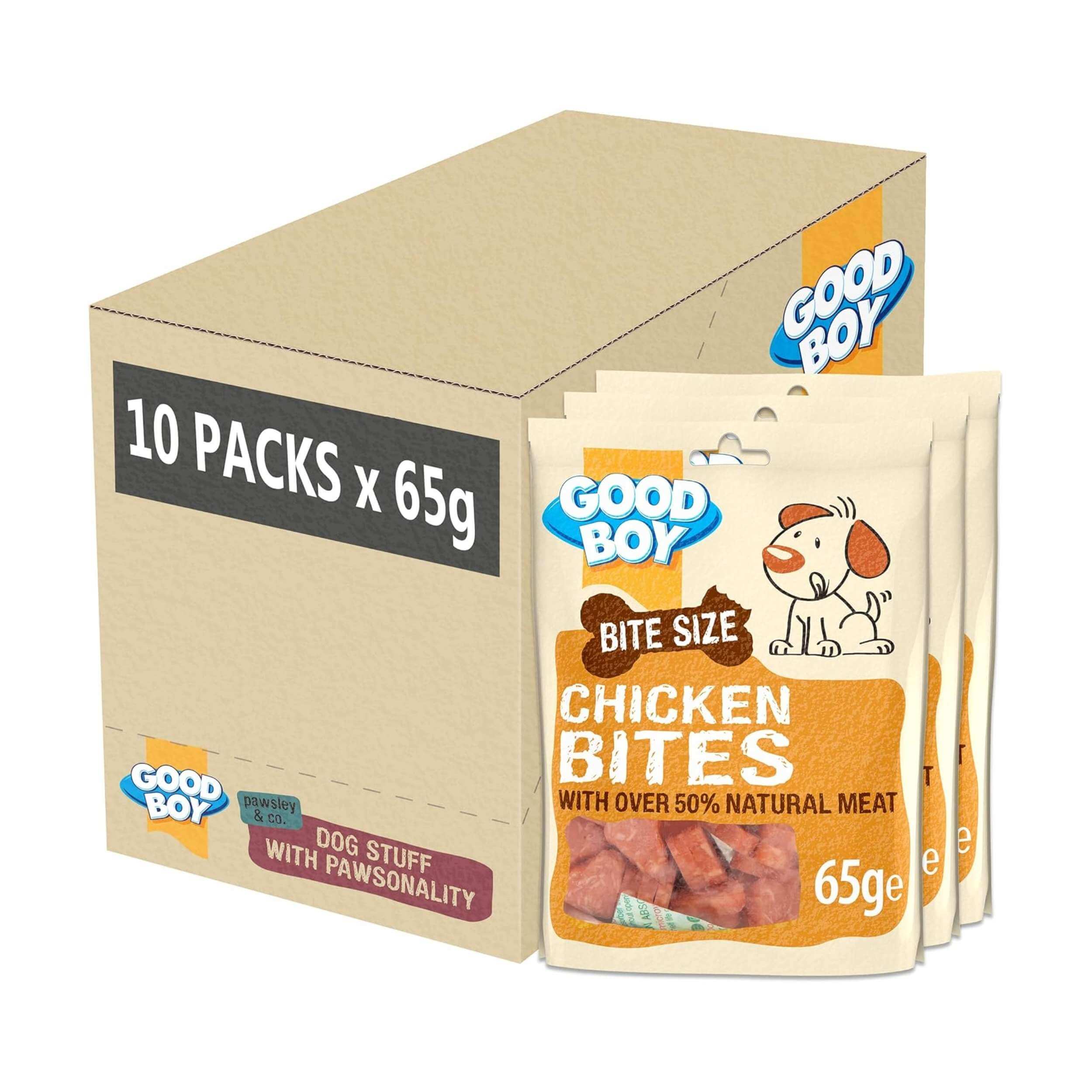 Good Boy Chicken Bites Dog Treats 65g x 10 Packs