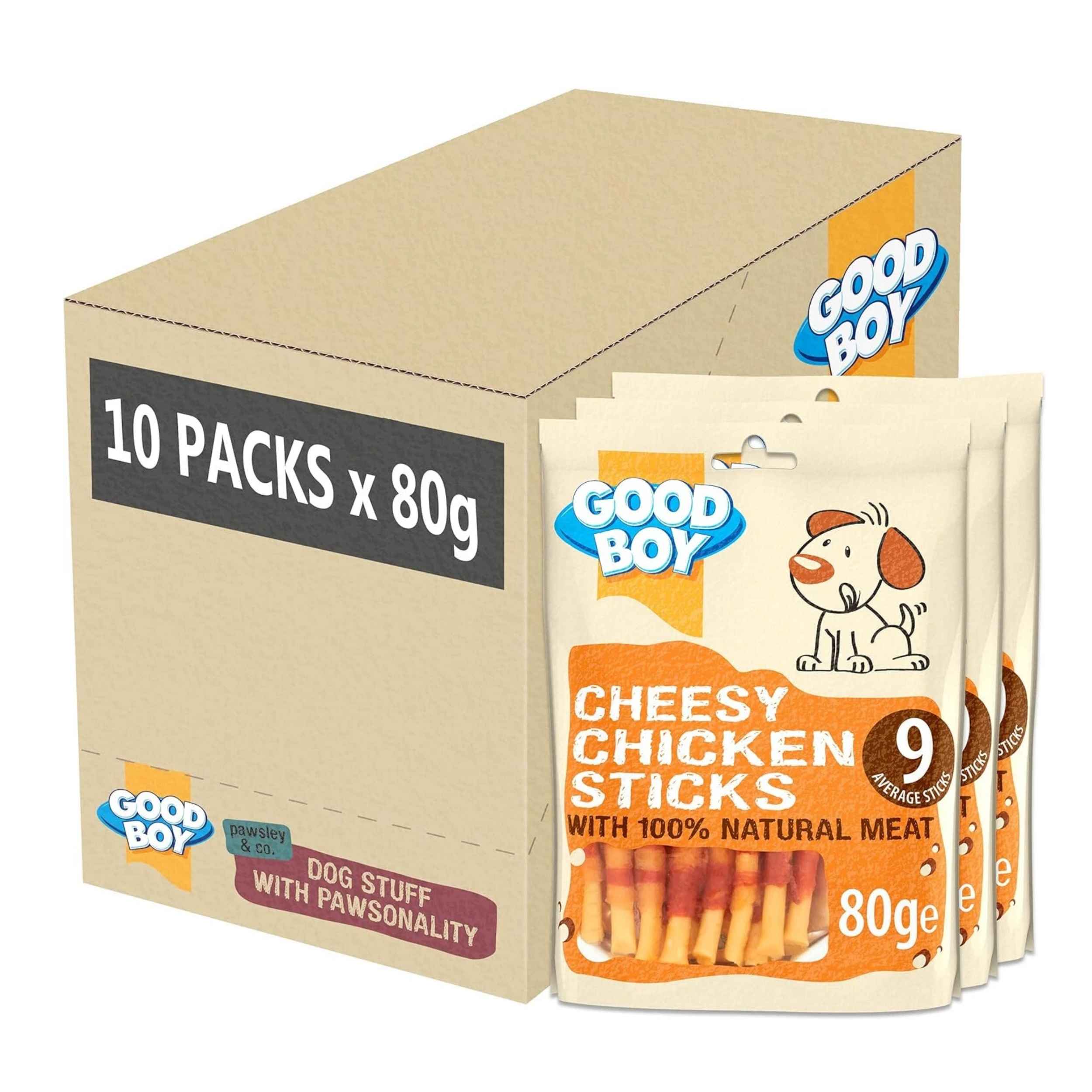 Good Boy Chicken Cheese Sticks Dog Treats 80g x 10 Packs