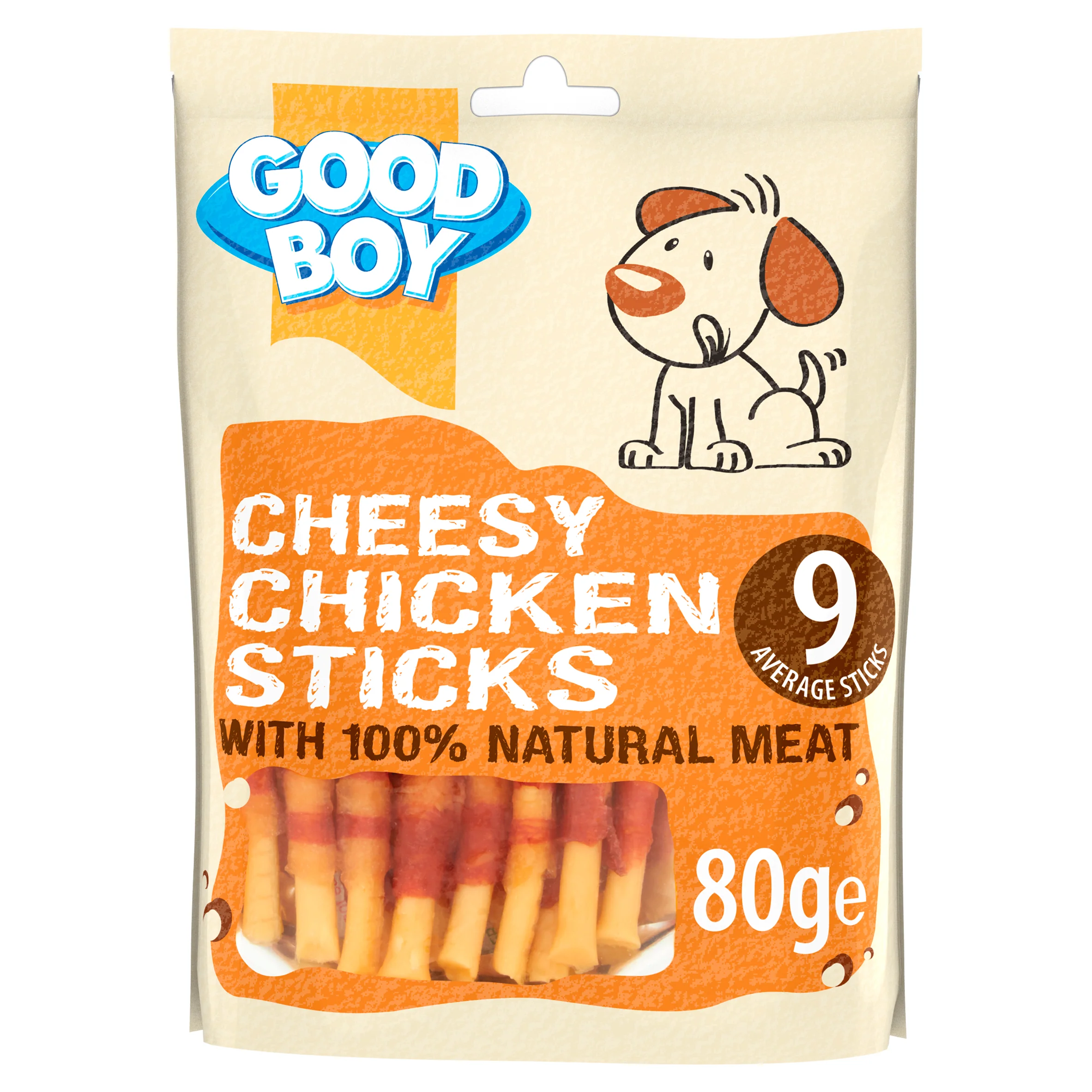 Good Boy Chicken Cheese Sticks Dog Treats 80g x 10 Packs - Image 2