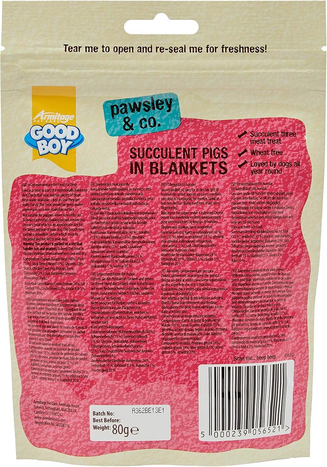 Good Boy Succulent Pigs In Blankets Dog Treats 10 x 80g - Image 4