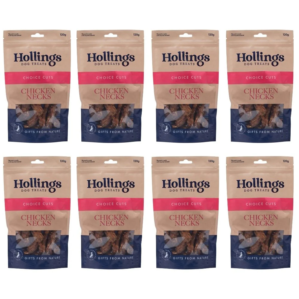 Hollings 100% Natural Chicken Necks 8 x 120g
