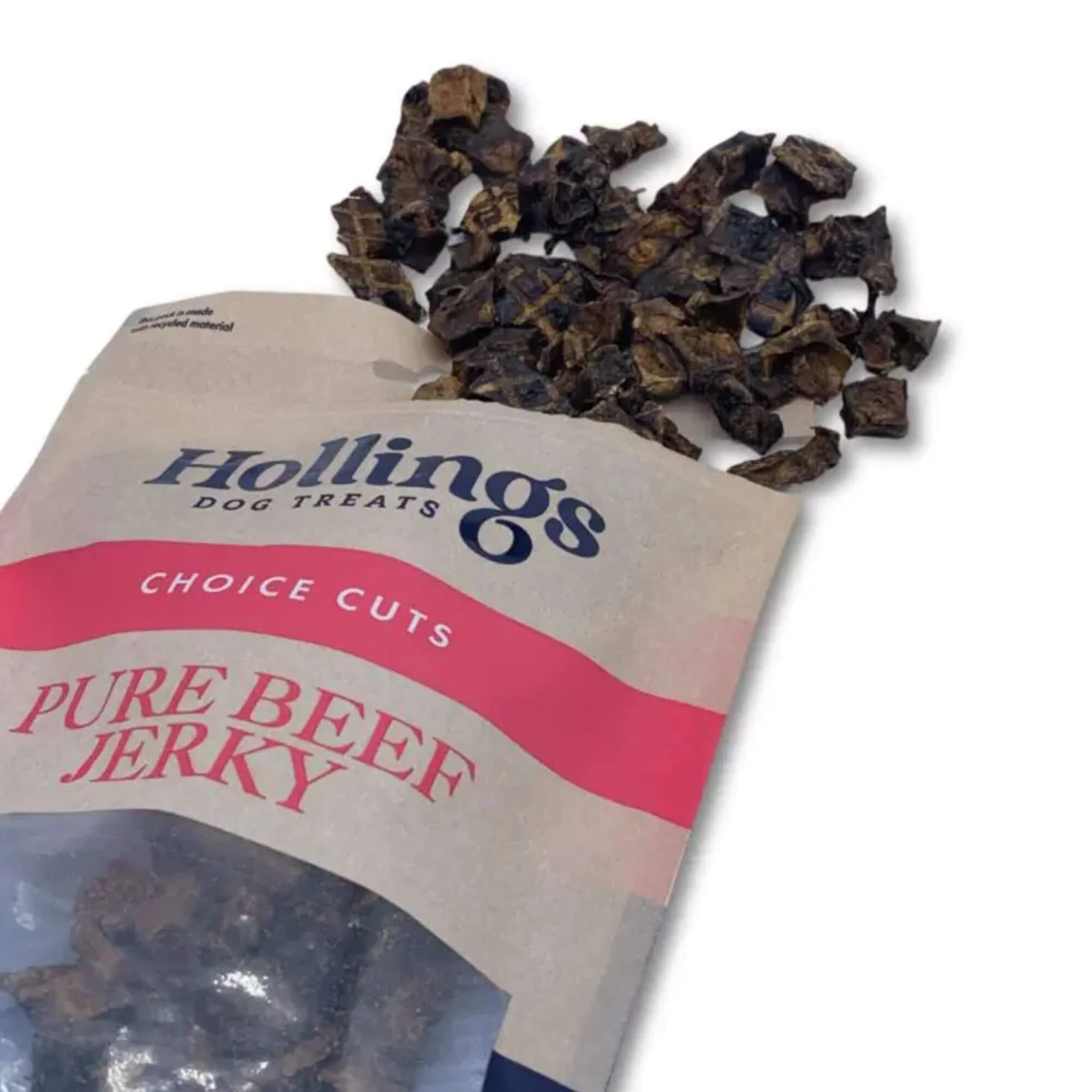 Hollings Pure Beef Jerky Natural Dog Treats 8 x 100g Packs - Image 2