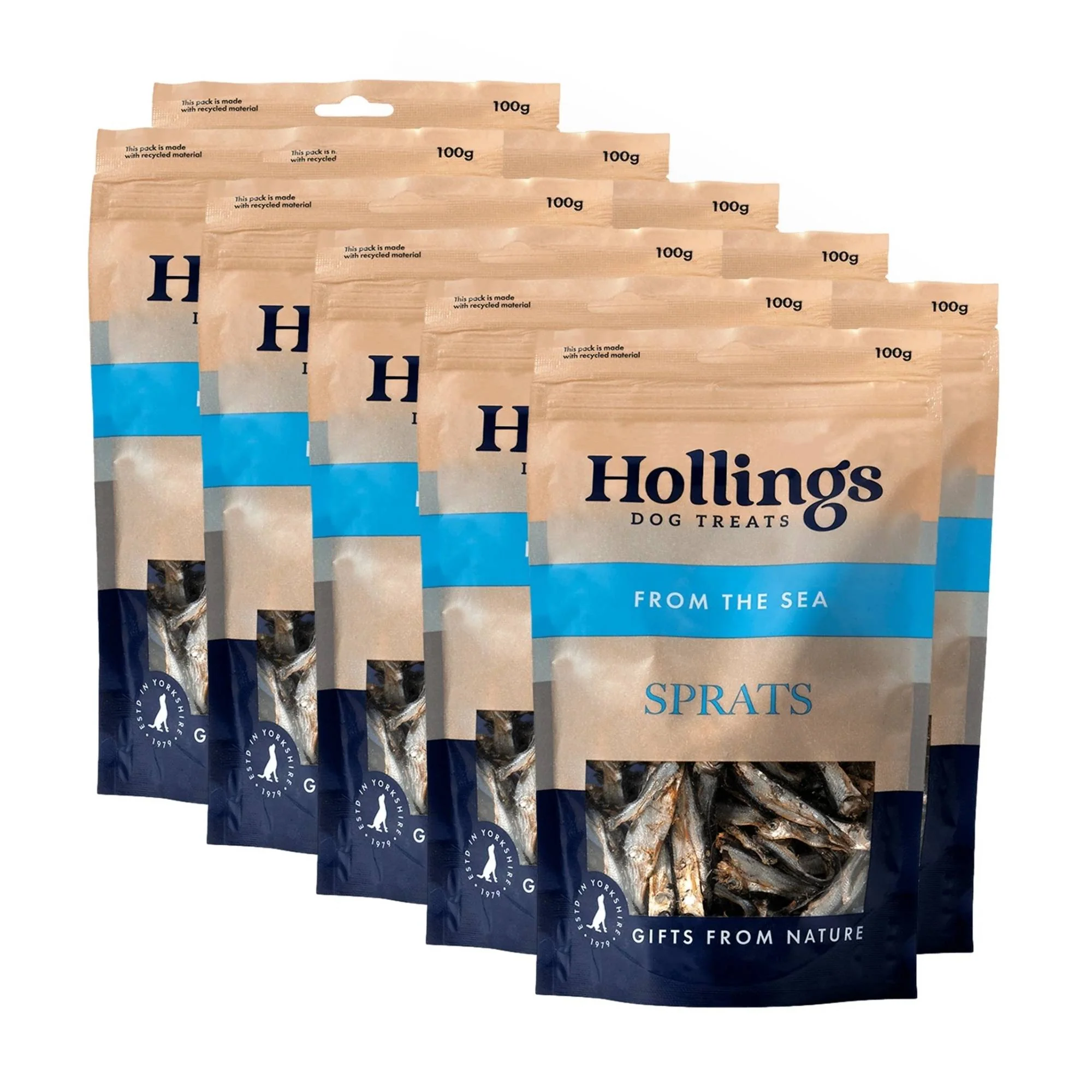 Hollings Sprats Dog Treats 100g x 10 Packs