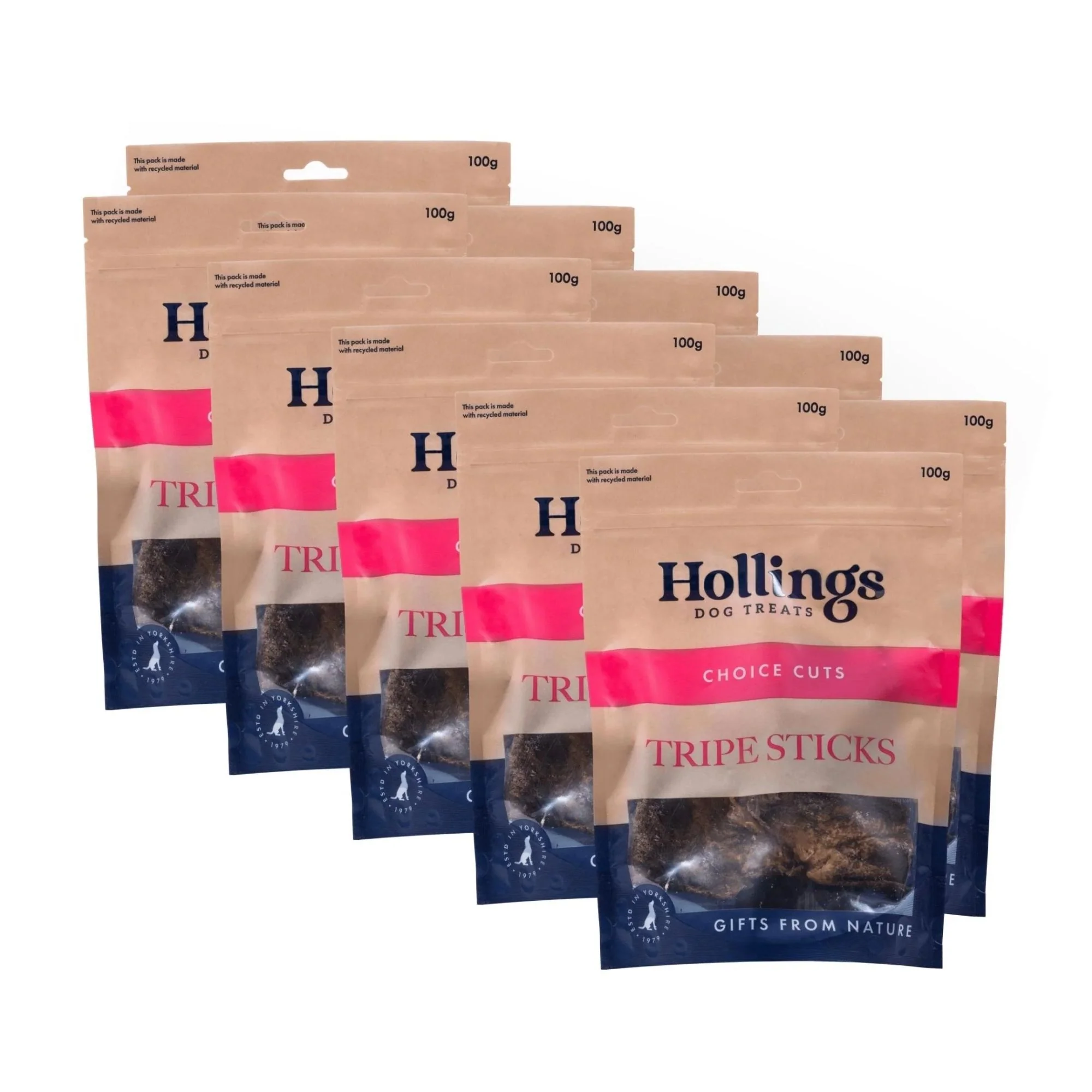 Hollings Tripe Sticks Dog Treats 100g x 10 Packs