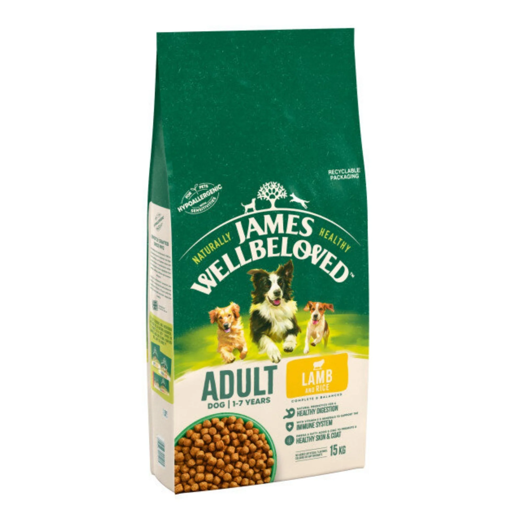 James Wellbeloved Adult Lamb & Rice 15kg