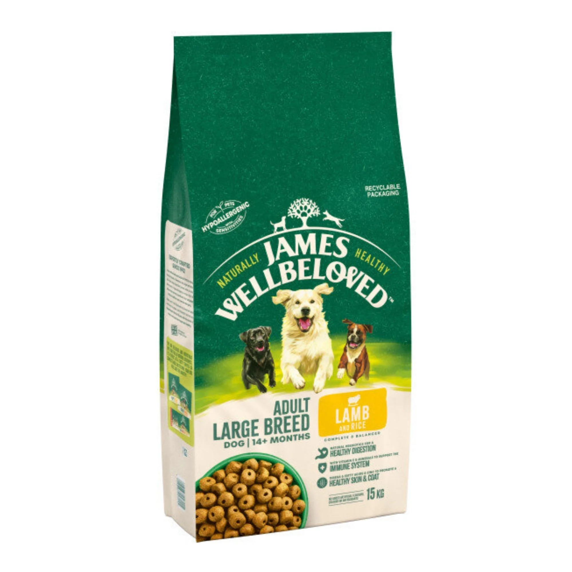 James Wellbeloved Adult Large Breed Lamb & Rice 15kg