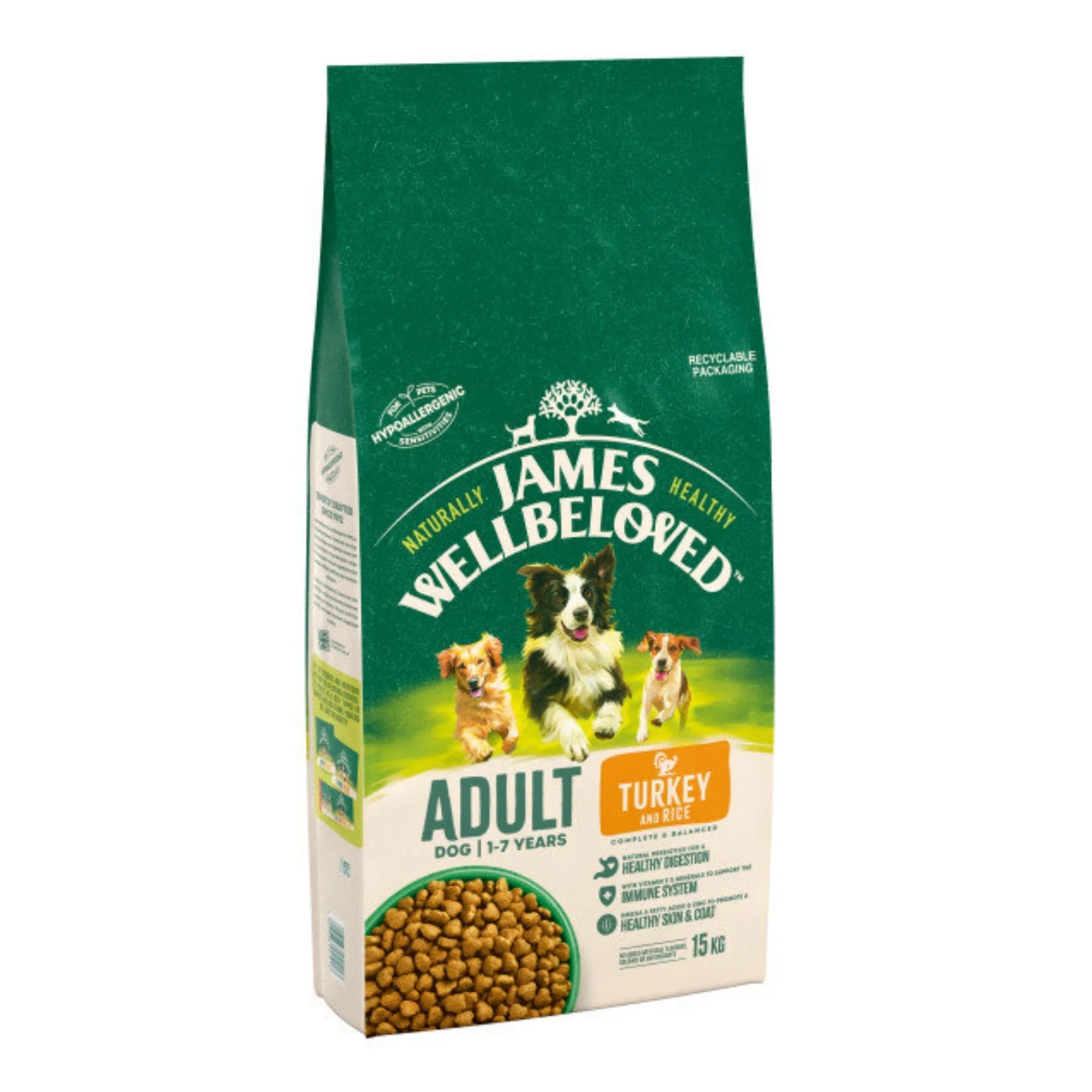 James Wellbeloved Adult Turkey & Rice 15kg
