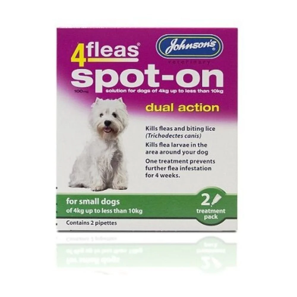 Johnsons 4Fleas Spot On Dual Action Dogs 2 x 6 Treatments - Image 2