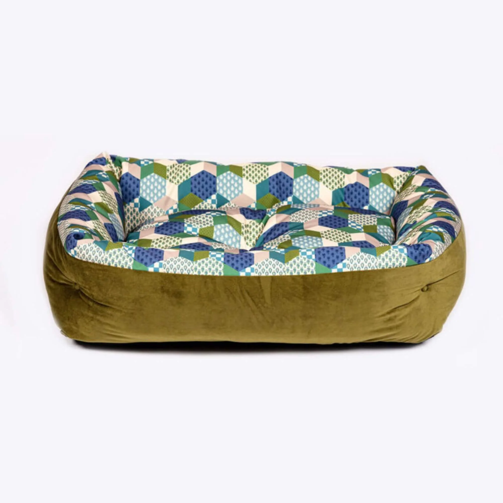 Laura Ashley Thistle Patchwork Lounger Dog Bed - Image 2