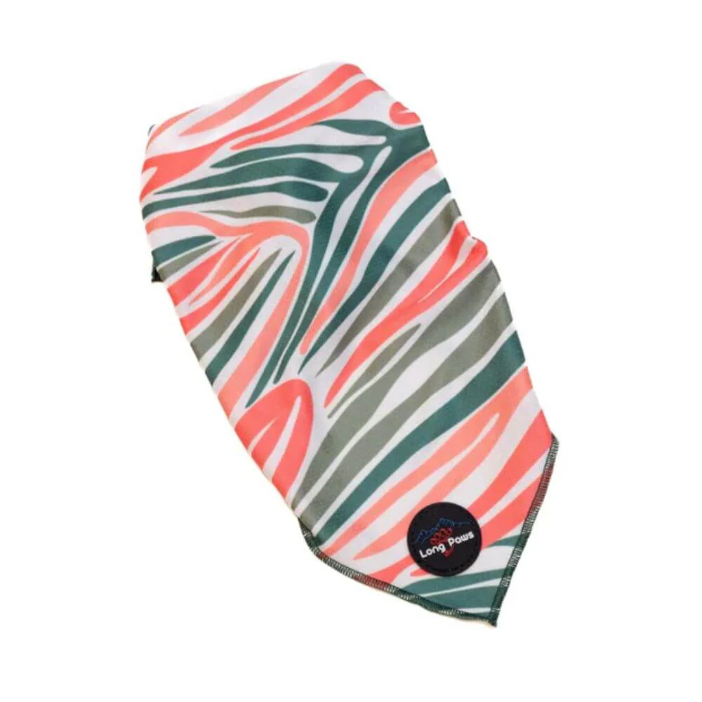 Long Paws Funk The Dog Bandana in Pink Green Zebra - Image 2