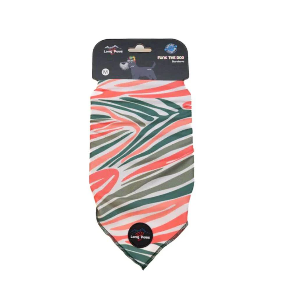 Long Paws Funk The Dog Bandana in Pink Green Zebra - Image 3
