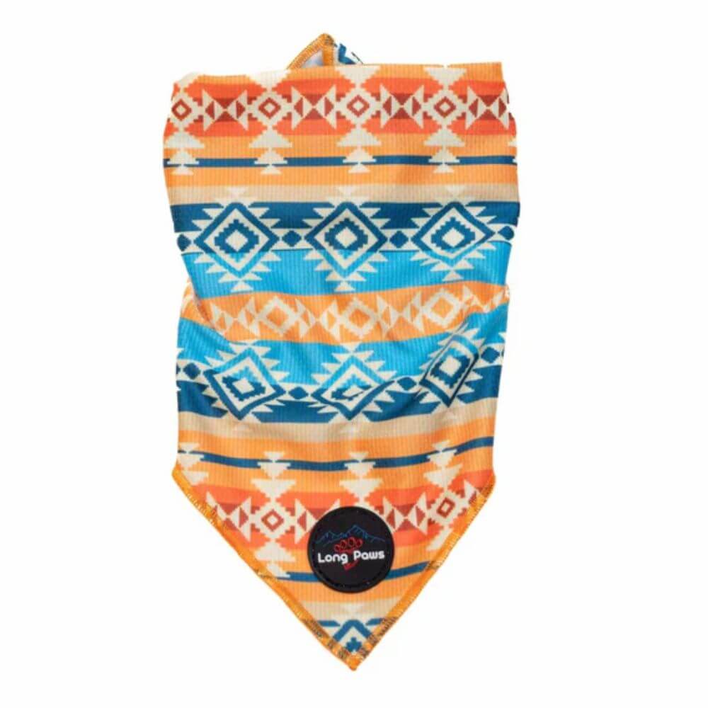 Long Paws Funk The Dog Bandana in Sunrise Blue Orange - Image 3