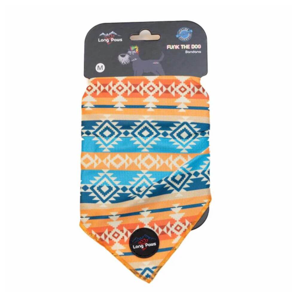Long Paws Funk The Dog Bandana in Sunrise Blue Orange - Image 4