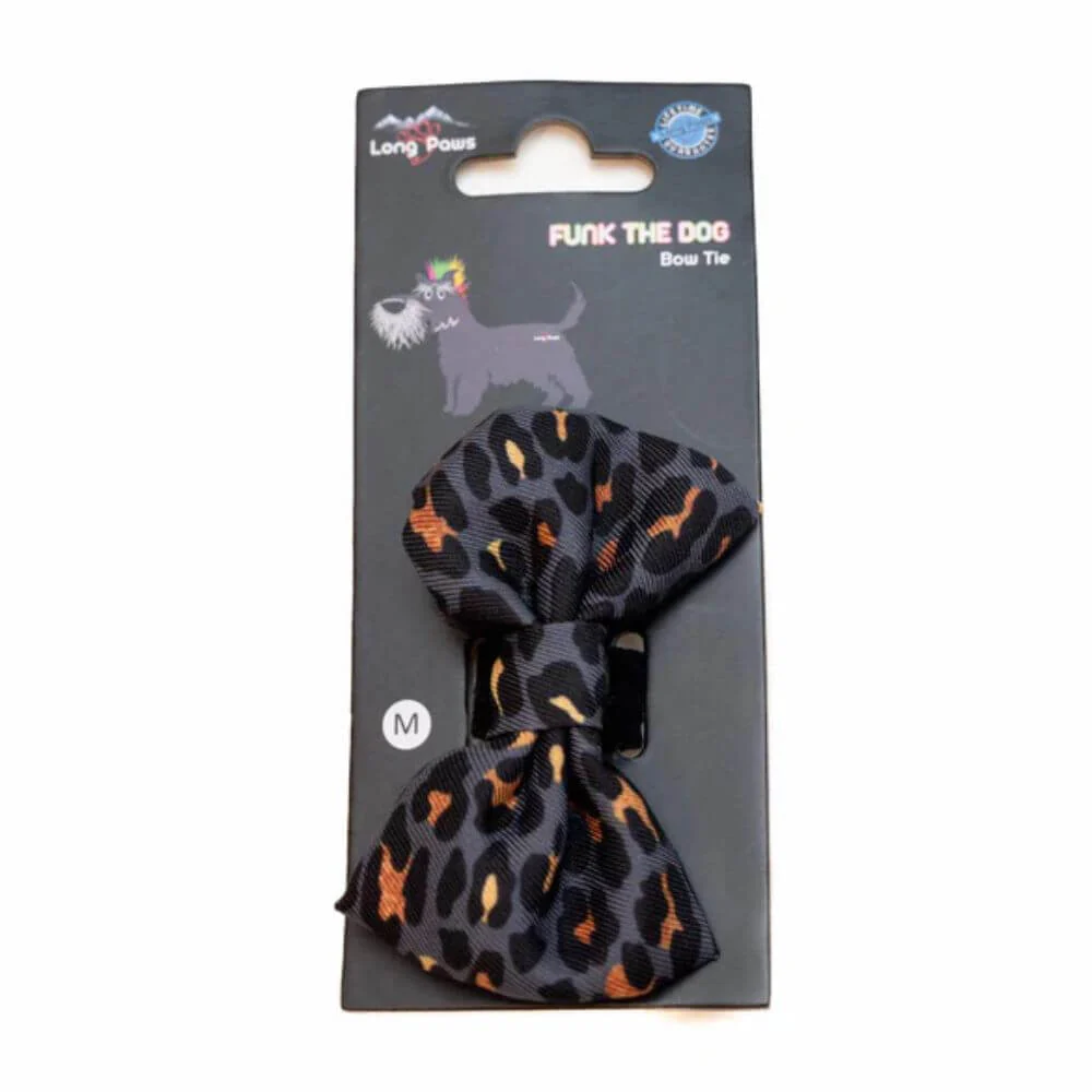 Long Paws Funk The Dog Bow Tie in Gold Black Leopard - Image 3