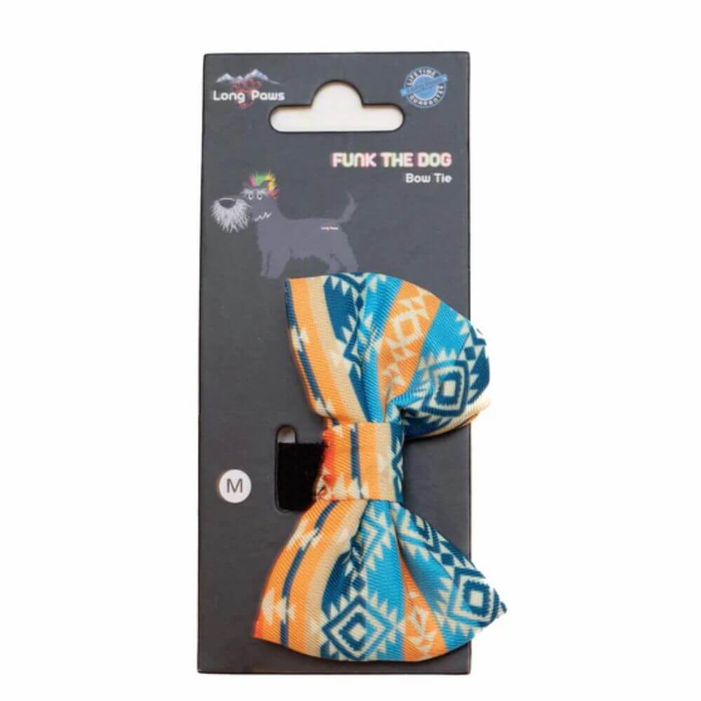 Long Paws Funk The Dog Bow Tie in Sunrise Blue Orange - Image 4