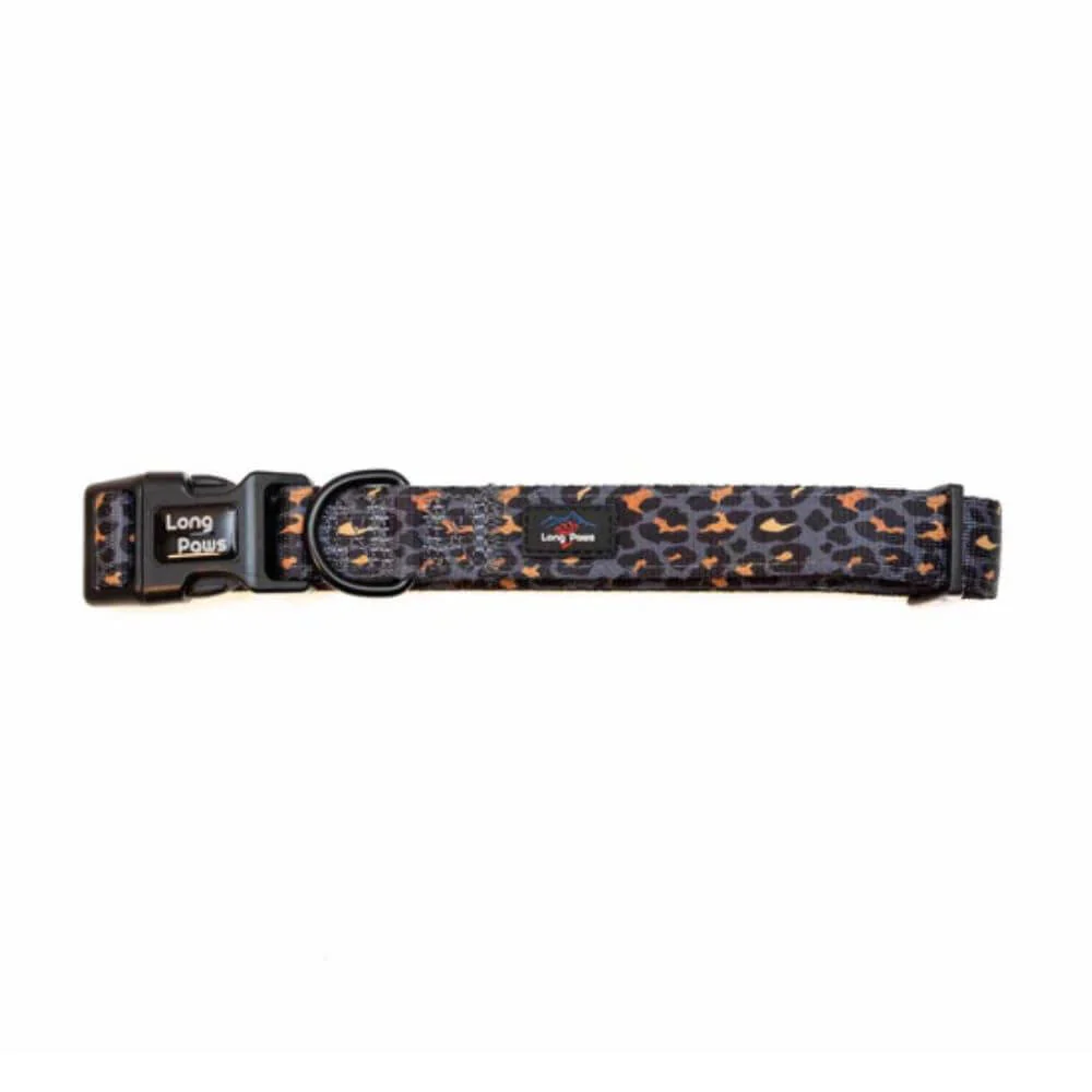 Long Paws Funk The Dog Collar in Gold Black Leopard - Image 2