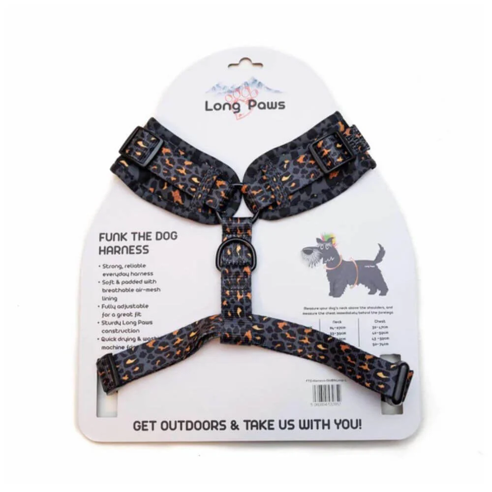 Long Paws Funk The Dog Harness in Gold Black Leopard - Image 4