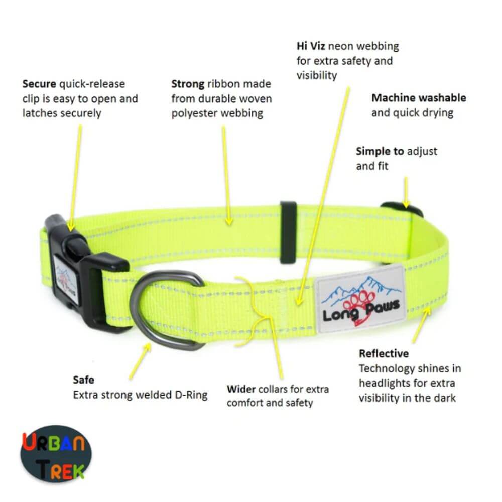 Long Paws Neon Collar & Reflective Training Lead Dog Walking Set - Image 6