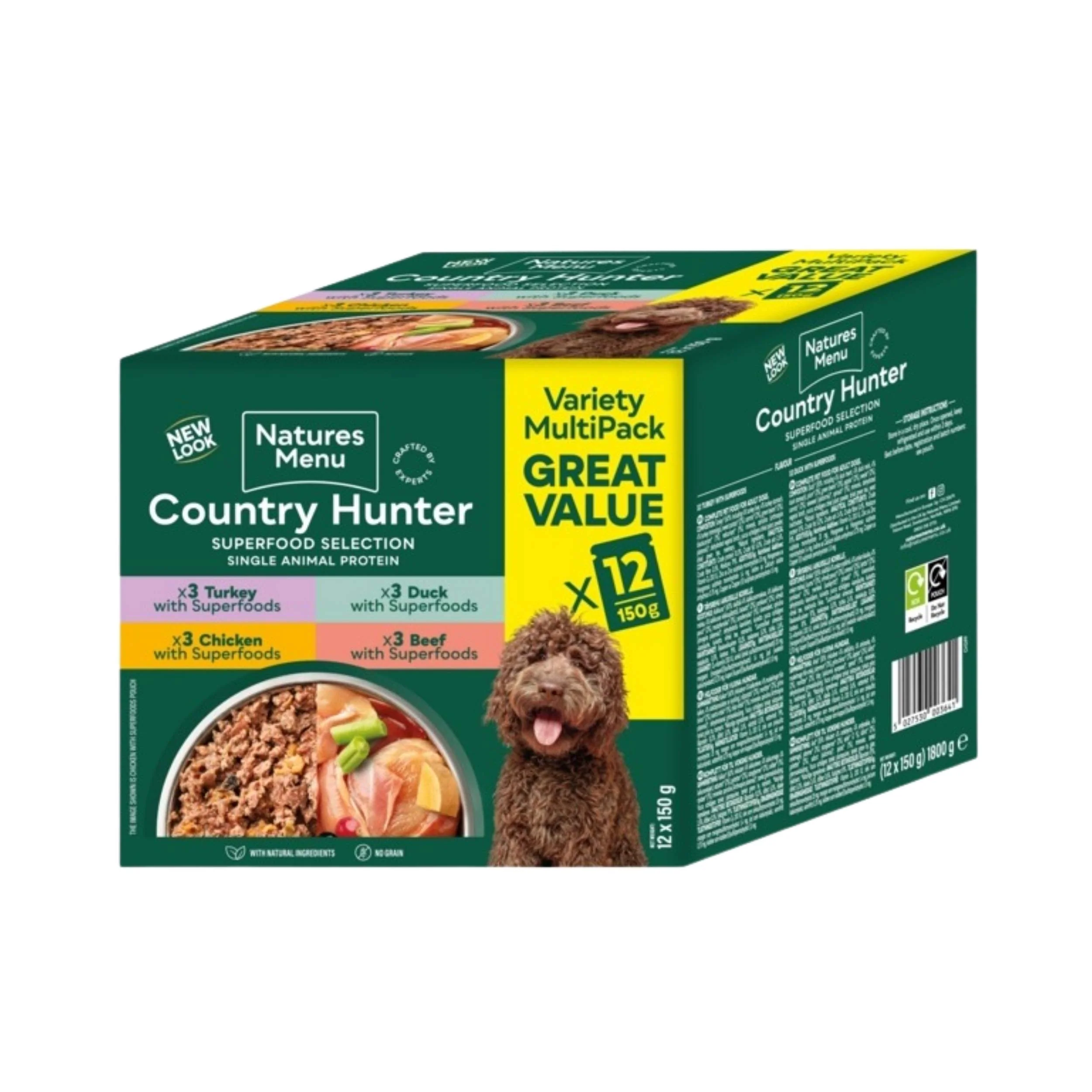Natures Menu Country Hunter Superfood Selection for Dogs 150g x 36 - Image 2