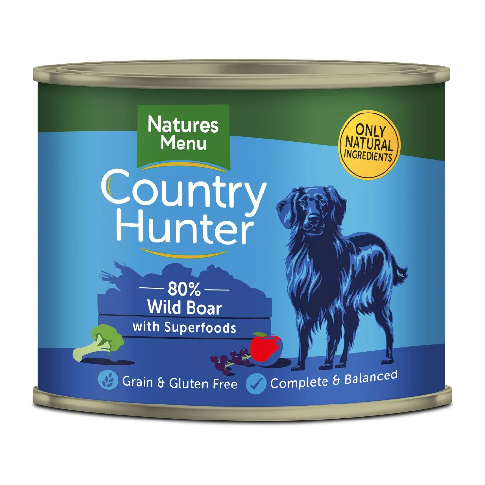 Natures Menu Country Hunter Wild Boar Dog Food Tins 6 x 600g