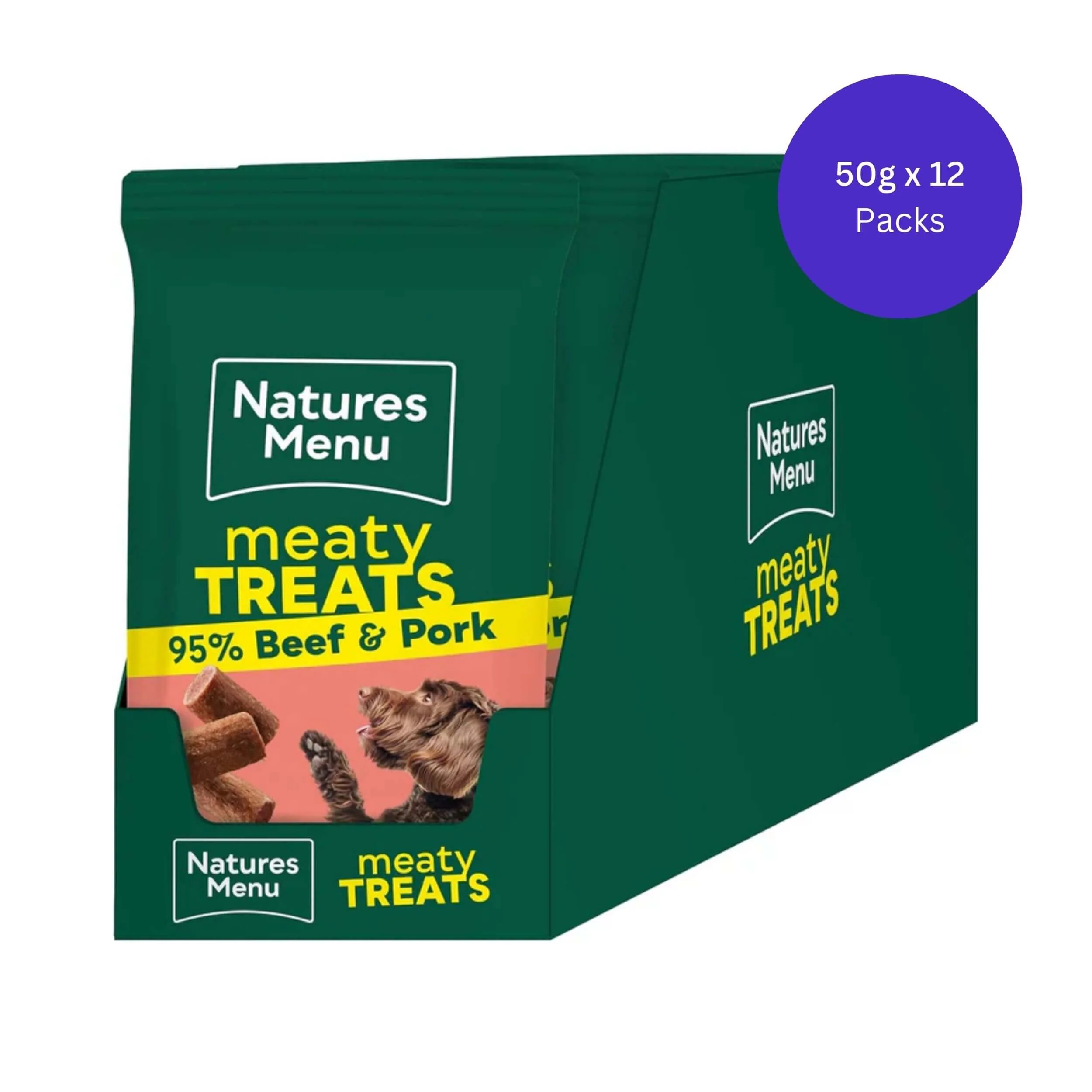 Natures Menu Meaty Treats Beef Dog Treats 50g x 12