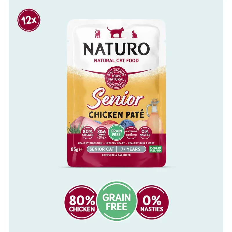 Naturo Cat Senior Grain Free Pate Chicken 12 x 4 Boxes - Image 2