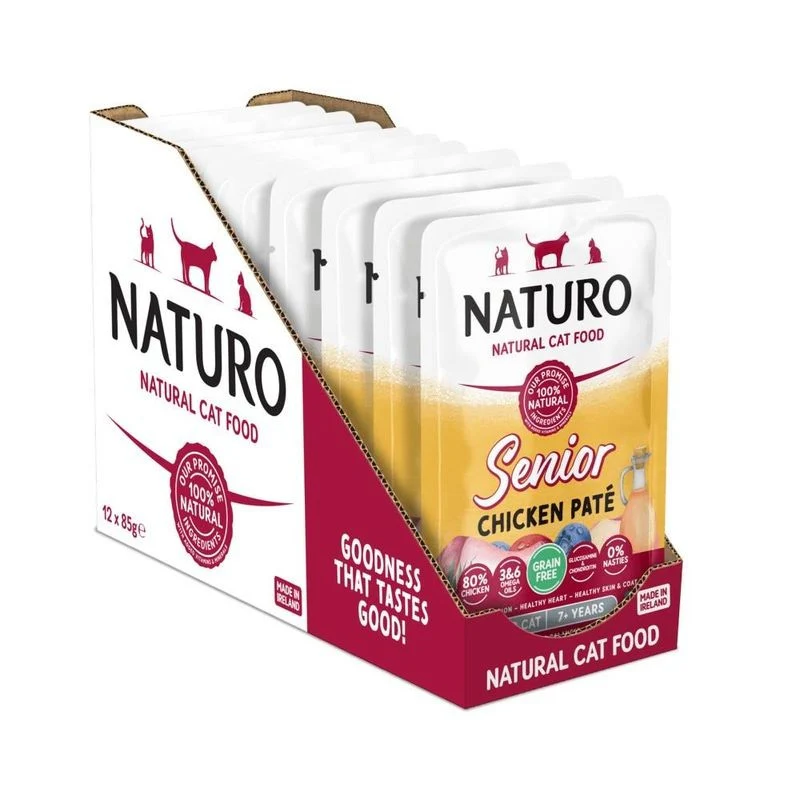 Naturo Cat Senior Grain Free Pate Chicken 12 x 4 Boxes - Image 3