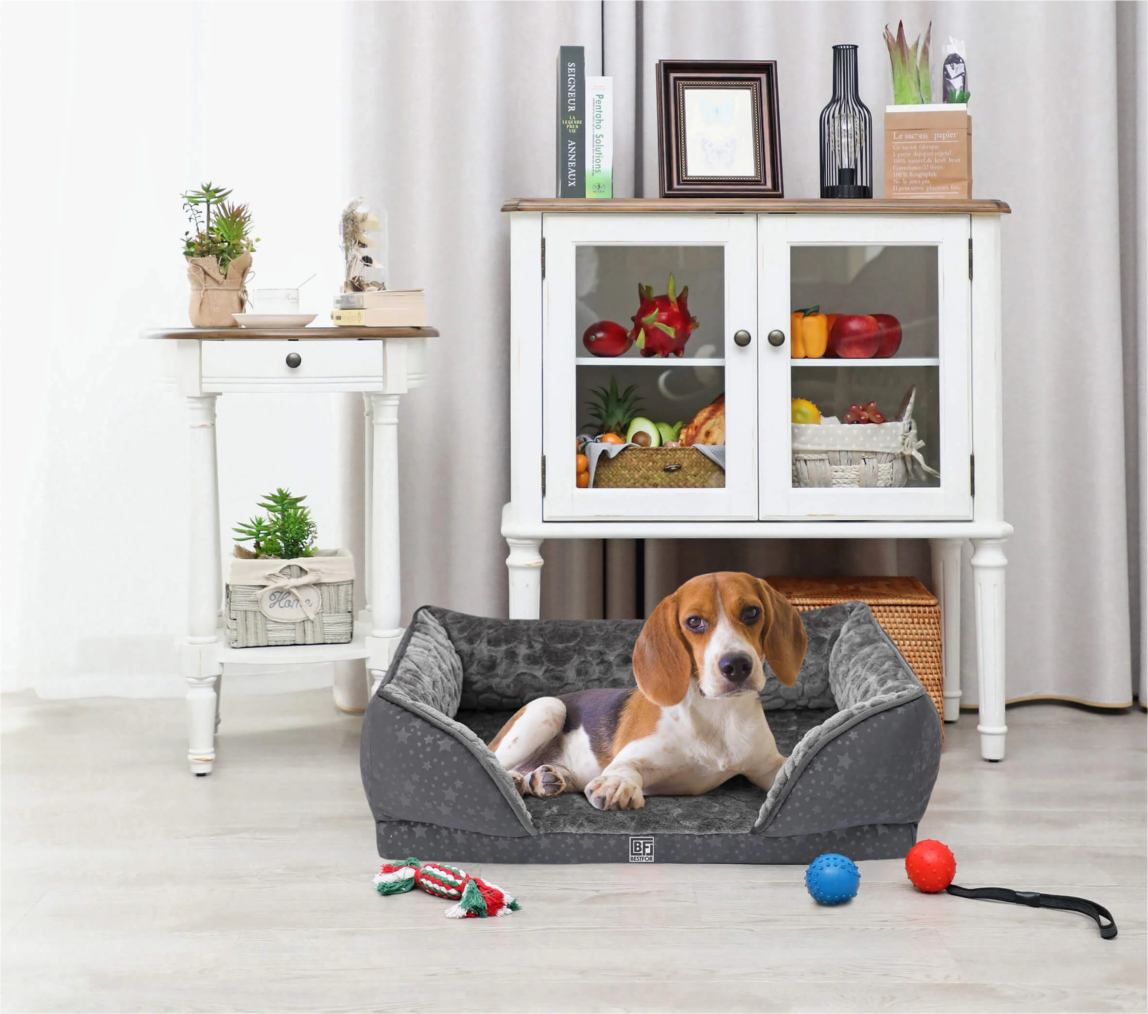 Orthopedic Dog Sofa Bed with Bamboo & Charcoal Infused Memory Foam - Image 3