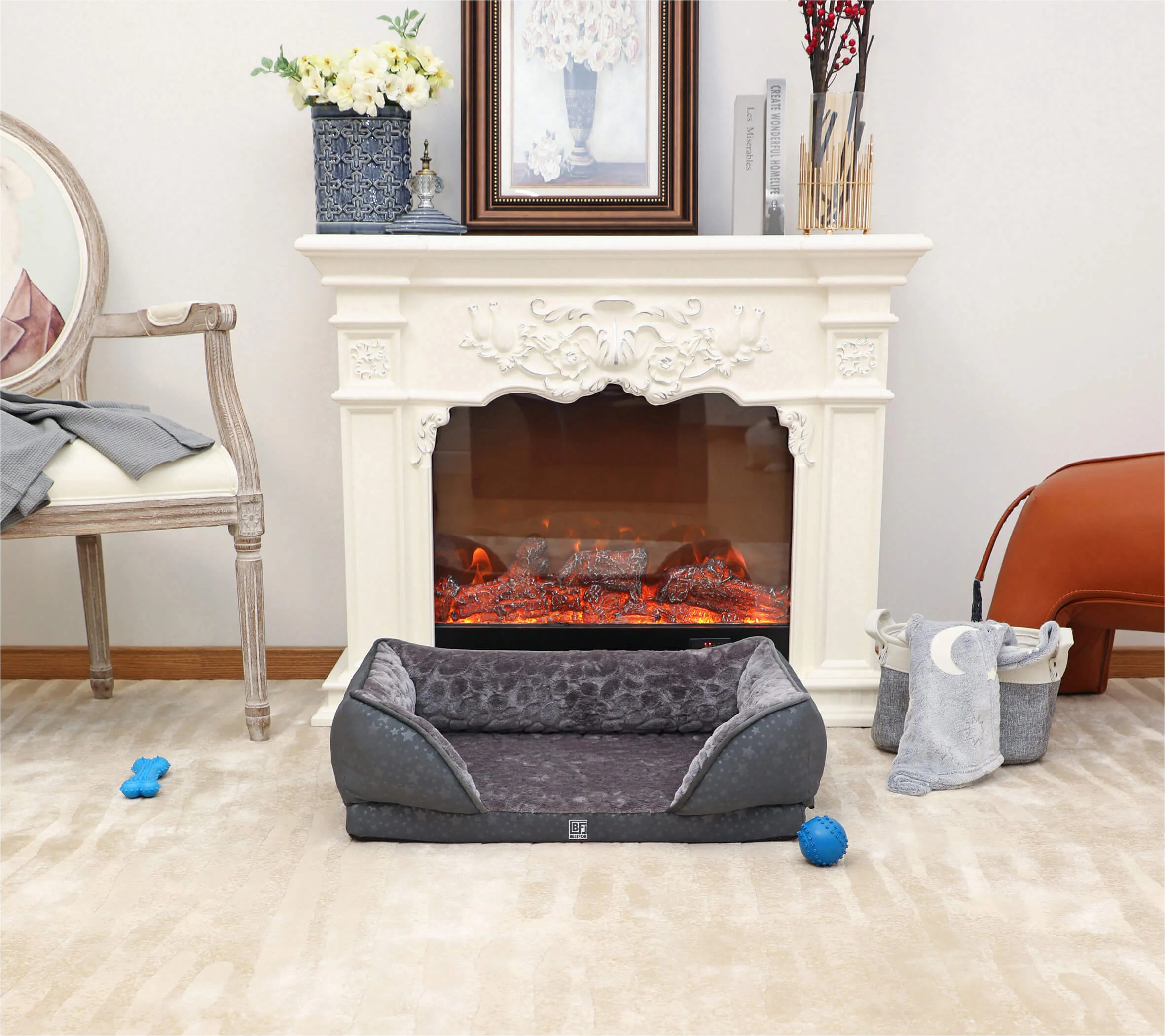 Orthopedic Dog Sofa Bed with Bamboo & Charcoal Infused Memory Foam - Image 4