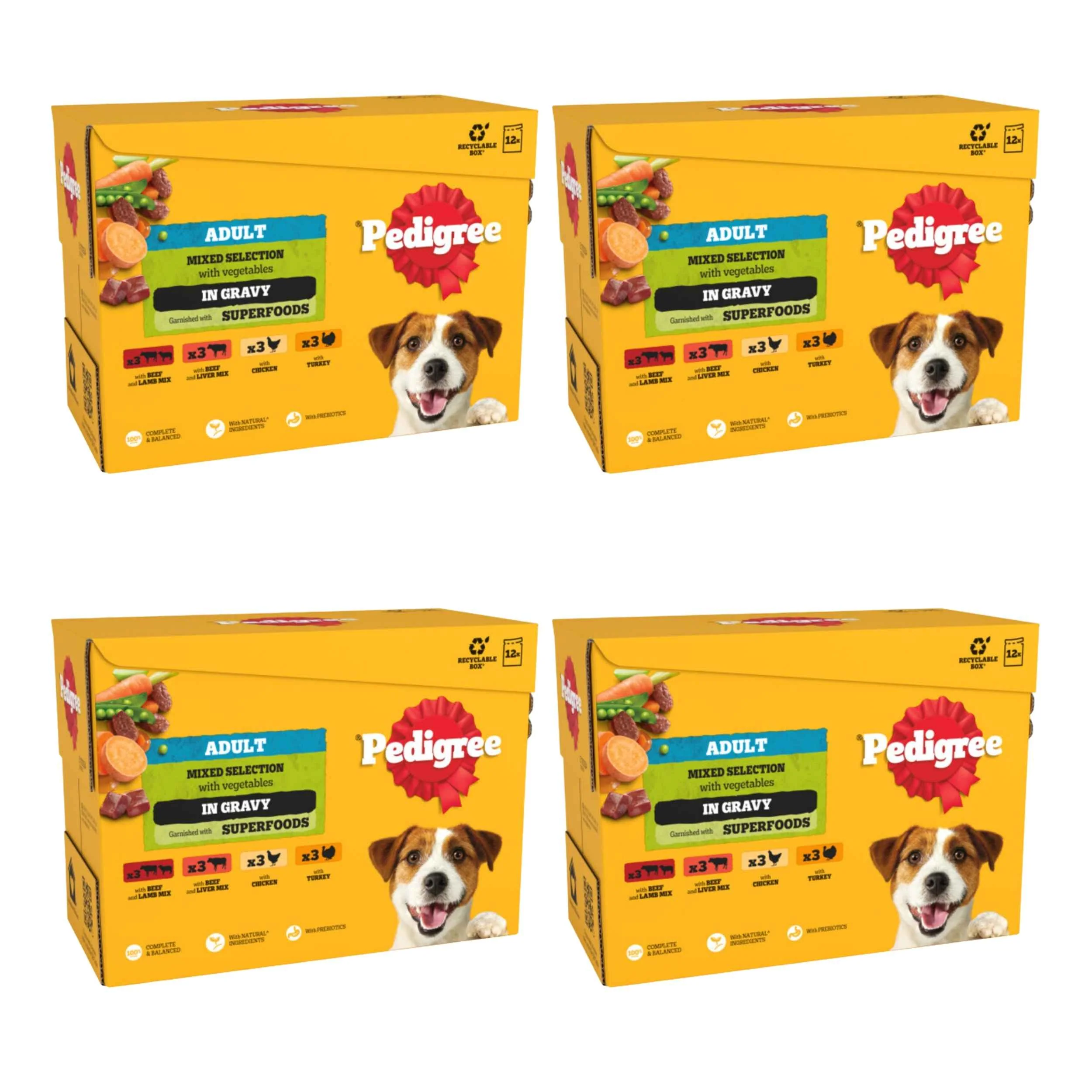 Pedigree Adult Mixed Selection in Gravy Dog Food 100g x 48 Pouches