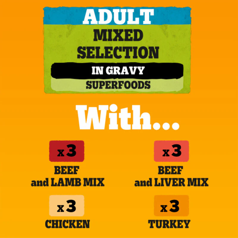 Pedigree Adult Mixed Selection in Gravy Dog Food 100g x 48 Pouches - Image 2