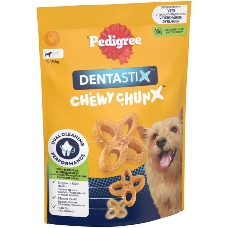 Pedigree Dentastix Dog Treats Chewy Chunx Chicken Small 5 x 68g - Image 5